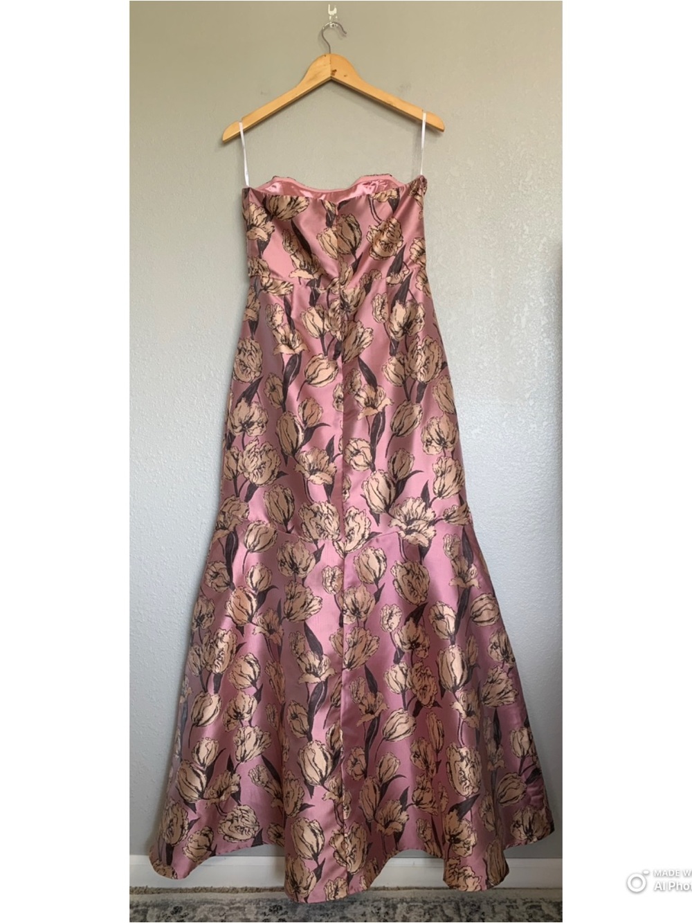 Lulus Large Gowning Around Mauve Floral Jacquard Strapless Maxi Dress NWT Formal - Picture 8 of 15